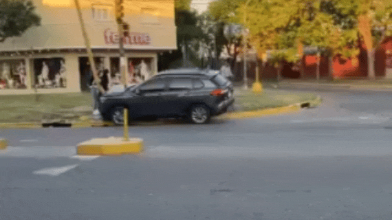 Se cruzó un perro, perdió el control y se llevó puesto el semáforo 🐕💥