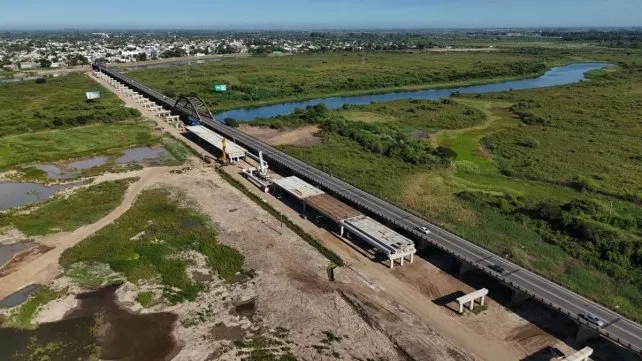 El nuevo puente Santa Fe–Santo Tomé ya tiene su primera viga Santafesina 100%